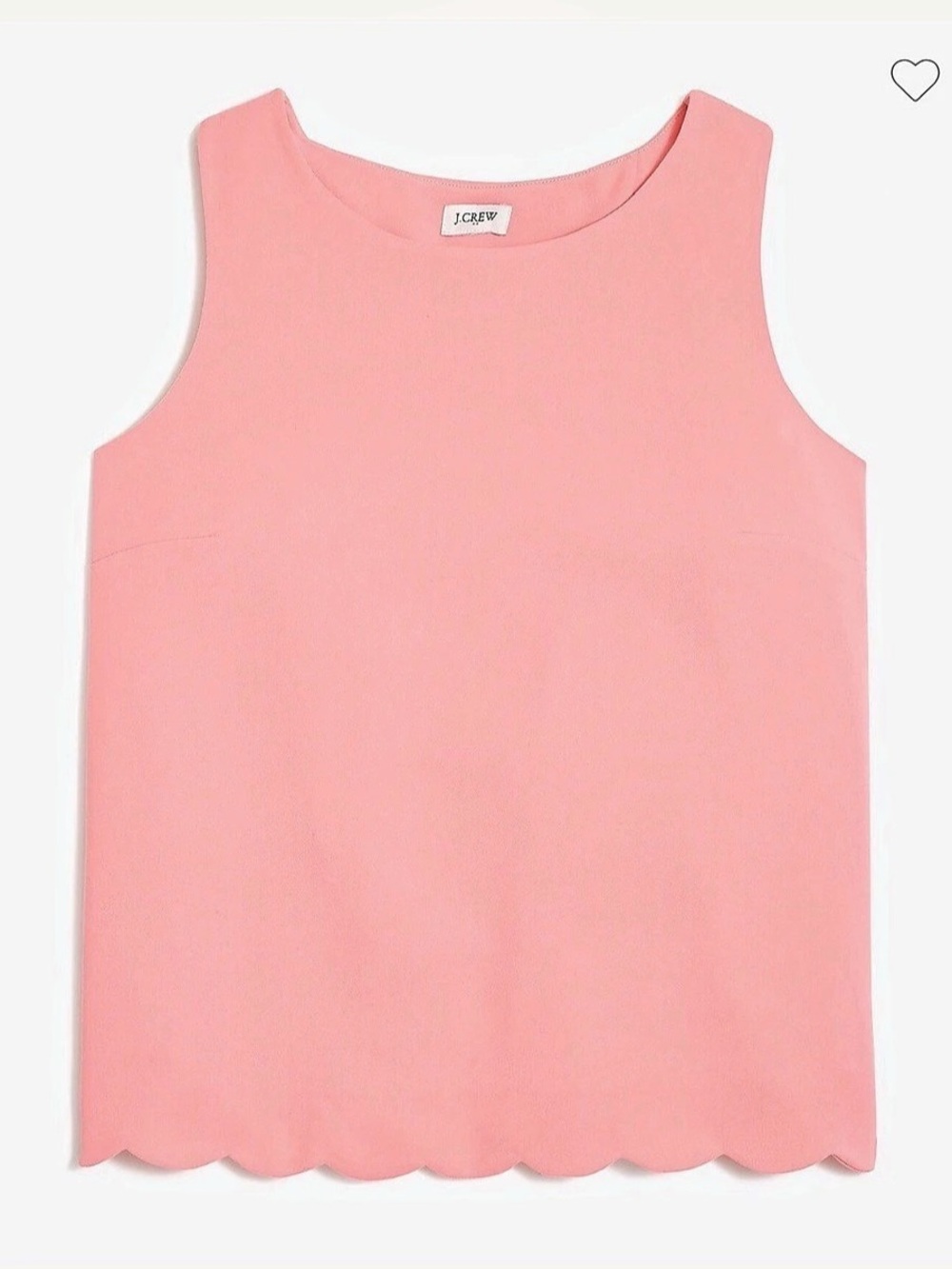 J.Crew Scallop Hem Top with Overlap Back - Coral Pink - Medium